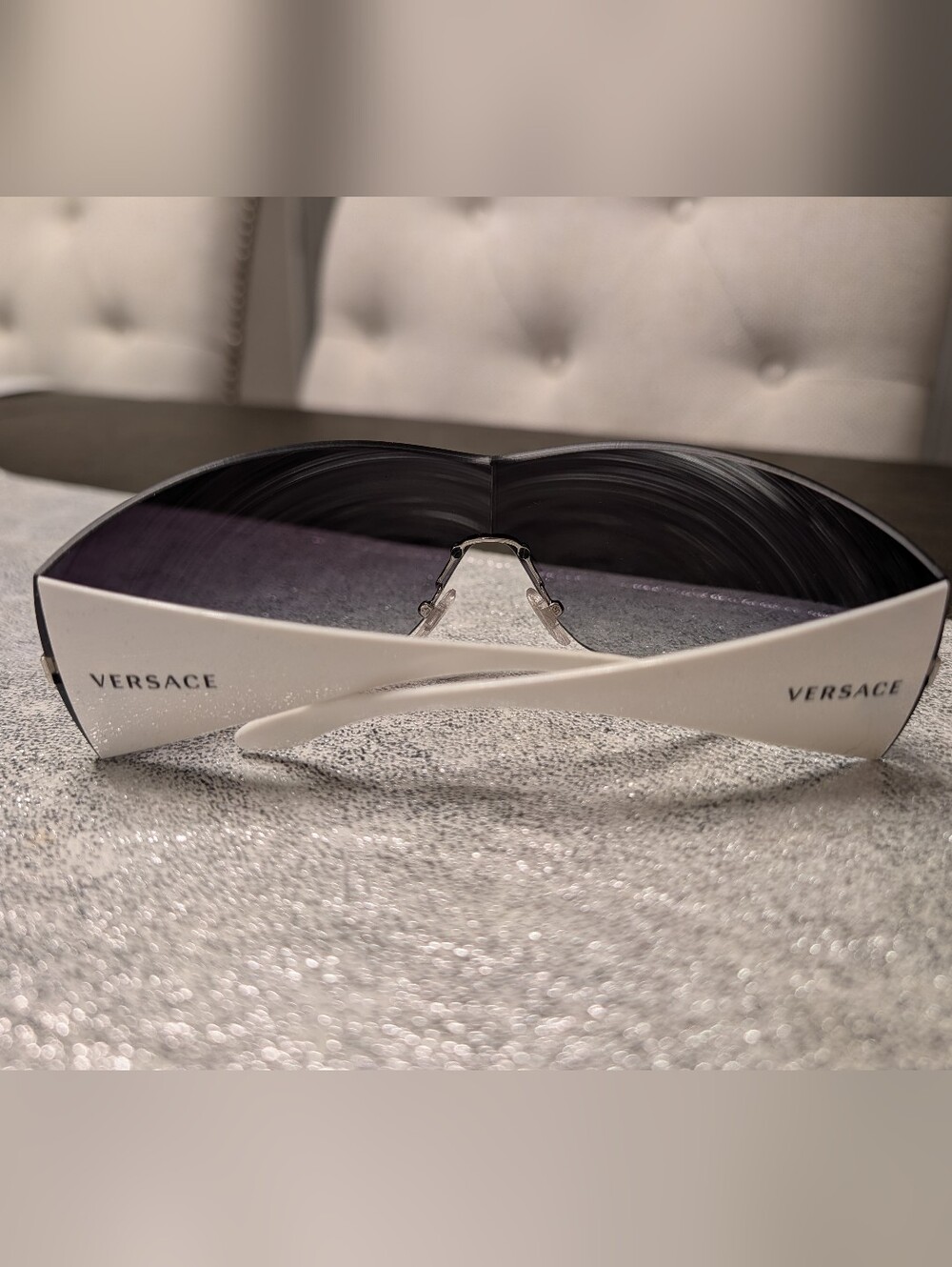 Versace 2054 Rimless Shield Sunglasses NWT Full Inclusion With Box - Picture 8 of 16